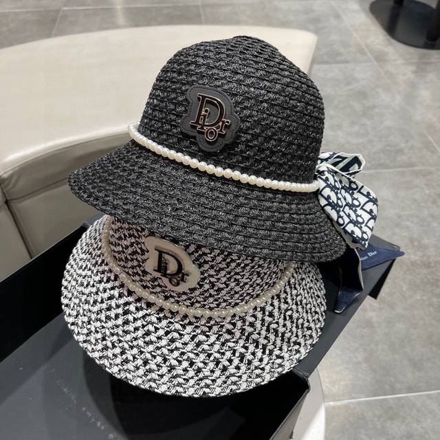 Dior迪奥草帽 可遮阳帽 名媛气质范 头围57Cm